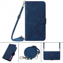 Pouzdro AppleKing flipové s popruhem ve stylu crossbody iPhone 13 Pro Max - modré