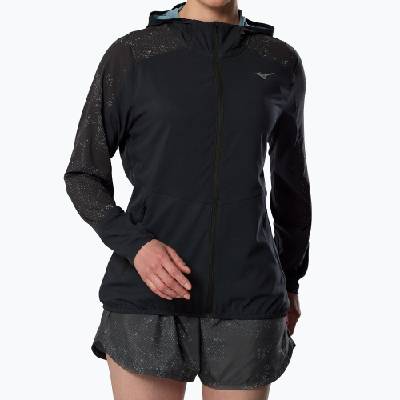 Дамско яке за бягане Mizuno Active Alpha Hooded black