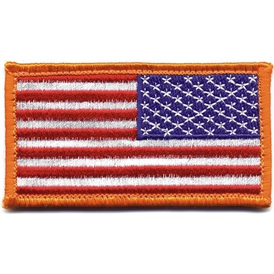 ROTHCO Nášivka USA vlajka reverzní 4,5 x 8,5 cm ORANŽOVÝ lem