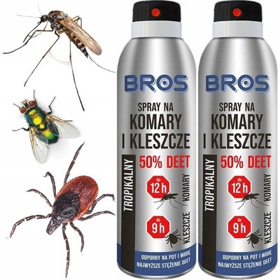 Bros spray proti komárům a klíšťatům 50% Deet 2 ks 90 ml