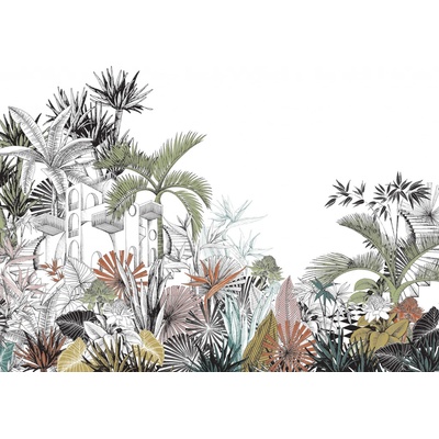 Vliesový panel na zeď 688153 Tropical house 3 x 4 m