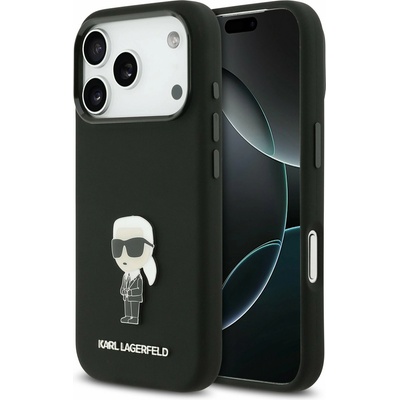 KARL LAGERFELD Liquid Silicone Metal Ikonik Заден калъф за iPhone 17 Pro Black Karl Lagerfeld | Cheren | МЪЖЕ | UNI