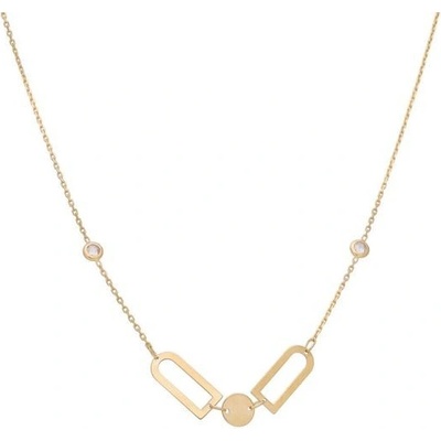 Zlaton Řetízek žluté zlato anker osazený zirkony 000301910220