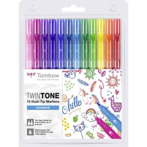 Tombow Маркери TwinTone Rainbow 0, 3/0, 8 (12) (WS-PK-12P-3)