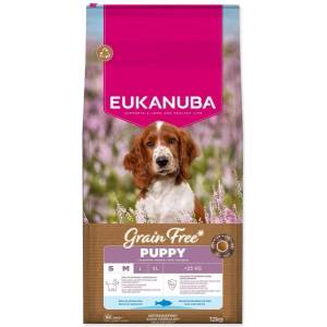 EUKANUBA Храна EUKANUBA Grain Free Puppy Small & Medium, богата на океанска риба 12 кг (1764-148812)