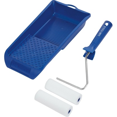 LUX-TOOLS Lazúrovacia súprava na hladké povrchy - 2 x valček 11 cm, vanička 15 x
