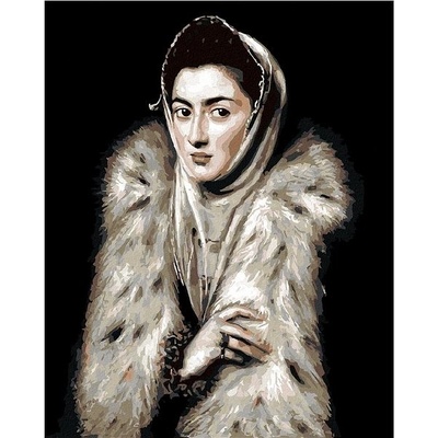 zuty Malování Podle Čísel Dáma S Kožešinovým Límcem El Greco 80 x 100 Cm Plátno