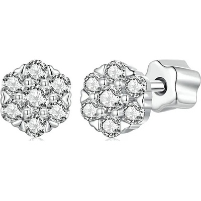 P&J Jewellery stříbrné moissanitové náušnice Fleur SME7