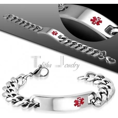 Talitha Гривна с плочка за гравиране с медицински знак