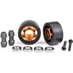 Traxxas колело за wheelie комплект алуминиево оранжево анодирано (2)