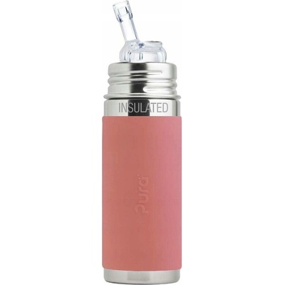 Pura Kiki termoláhev se slámkou 260 ml růžová