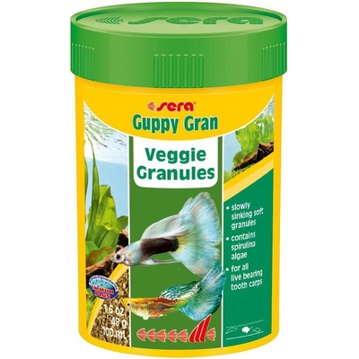Sera Guppy Gran Nature - вискокачествена гранулирана храна за гупи 100 мл