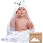 KeaBabies Бебешка Хавлия с качулка От Органичен Бамбук Бяло Мече KeaBabies (KB-HTCD-POL)