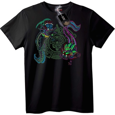 NOONEBRAND Тениска с Ацтекски Дракон - XS, Black