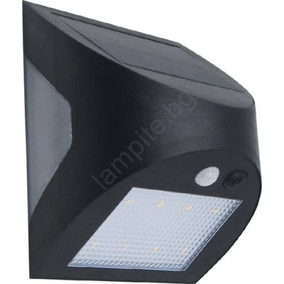 NEDES LED соларно стеново осветително тяло със сензор LED/3W/3, 7V 1200 mAh IP54 черно (ND4164)