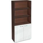 Bogdan Furniture G Етажерка BM-Ava-5 с две вратички, бял гланц с венге