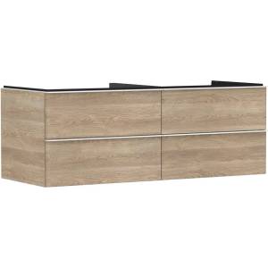 Hansgrohe Xelu Q - Шкафче за умивалник, 50x136x55 см, 4 чекмеджета, естествен дъб/матово бяло 54088700 (54088700)
