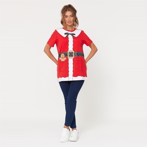 Be You Тениска Be You Women's Studio Mrs Claus Regular Fit T-Shirt - Red