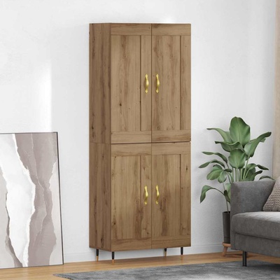 vidaXL Висок шкаф Дъб 69, 5 x 34 x 90 см Инженерно дърво (3402748)