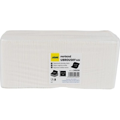 SVING Papírové koktejlové ubrousky 1V bílé 500ks 24x24cm