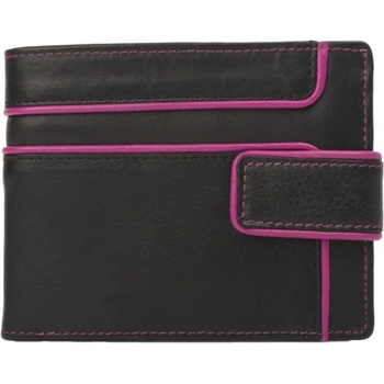 Delis Мъжки портфейл, Davis PT1371, естествена кожа, черен/рагонов цвят (PT1371)