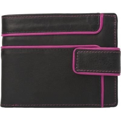 Delis Мъжки портфейл, Davis PT1371, естествена кожа, черен/рагонов цвят (PT1371)