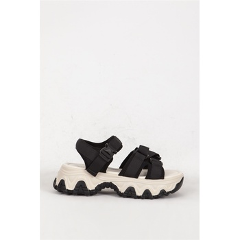 Jacket Club Дамски сандали с дебела подметка 366 - Черни #382018 (382018_Черно/Бежово)