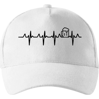EKG pivo so zahnutým šiltom a látkovou sponou Biela