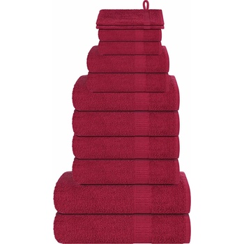 vidaXL Комплект хавлии от 12 части бордо 360 gsm 100% памук (137098)