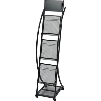 vidaXL Стелаж за списания, 40x32x13 cм, черен, A4 (30098)