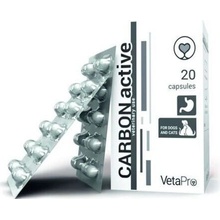 Vetapro Carbon Active pro psy proti průjmu 20 kapslí