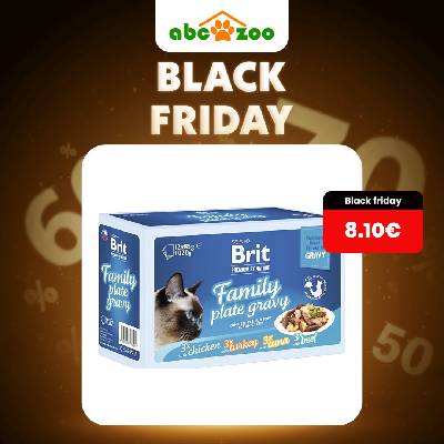 BRIT - Kapsičky BRIT Premium Cat Delicate Fillets in Gravy Family Plate 12 x 85 g