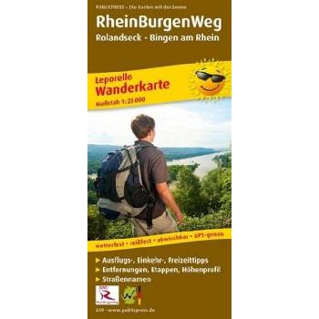 PublicPress Wanderkarte RheinBurgenWeg, 26 Teilkarten