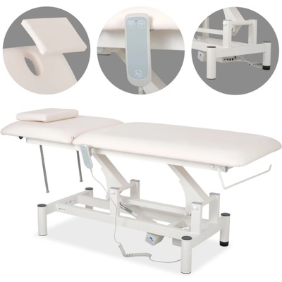 Habys Terapeutický stôl Optima, elektrické nastavenie výšky s ručným ovládačom – Satin Comfort k701 biely