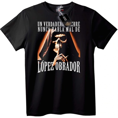 NOONEBRAND Тениска с череп Lopez Obrador - 3XL, White