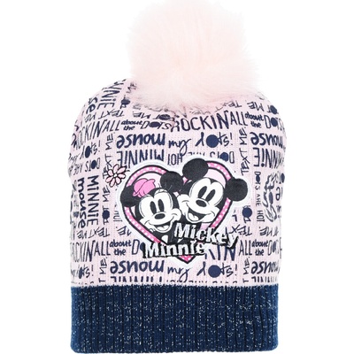 Dievčenské zimné čiapky Minnie Mouse HS4046 svetlo ružová