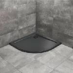 Radaway Doros A Stone полукръгло душ корито 90x90 см черен акрил (SDRA9090-01-54S)