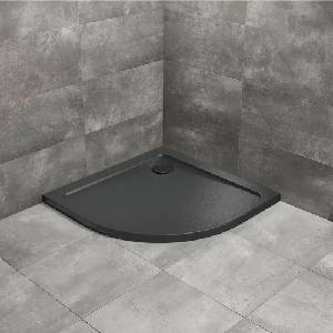 Radaway Doros A Stone полукръгло душ корито 90x90 см черен акрил (SDRA9090-01-54S)