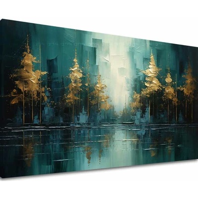 Moderný umelecký obraz Zlatý odlesk lesa - PREMIUM ART - 60x90 cm