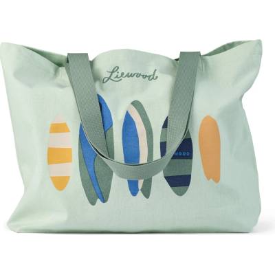 LIEWOOD Детска чанта за рамо Liewood Kid's Big Totebag Shoulder bag - Boards / Light Peppermint - размер 54 x 37 cm (510-6517-0111)