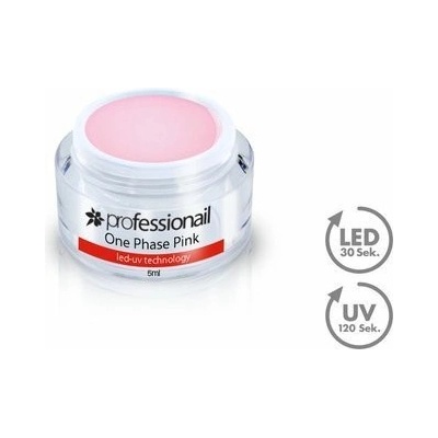 Professionail LED UV Gél jednofázový číro ružový 5 ml