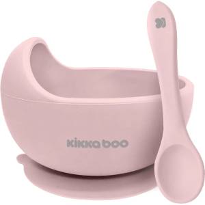 Kikkaboo Силиконова купа с лъжица Kikkaboo - Yummy, Pink (31302040114)