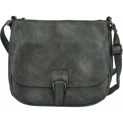 Trendy dámská koženková crossbody kabelka Gertha šedá