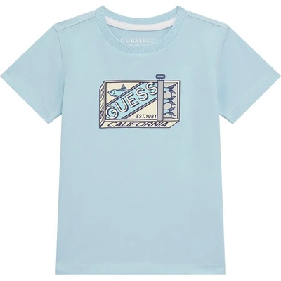 GUESS Тениска в бледо син цвят за мини момче Guess с надписи