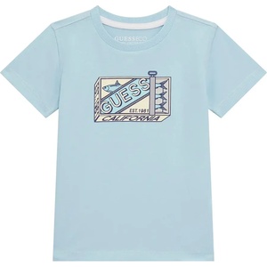 GUESS Тениска в бледо син цвят за мини момче Guess с надписи
