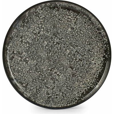 Čierny/krémovobiely kameninový tanier ø 27 cm Gravel – ONA