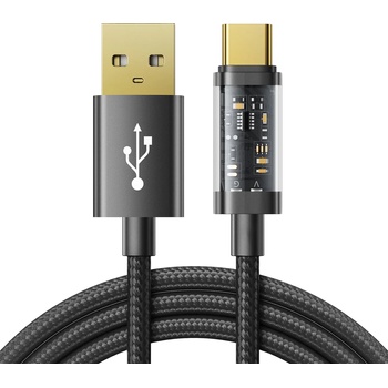 JOYROOM Кабел за зареждане / пренос на данни Joyroom, USB към USB Type C, 3A, 1.2m, Черен (S-UC027A12-black)