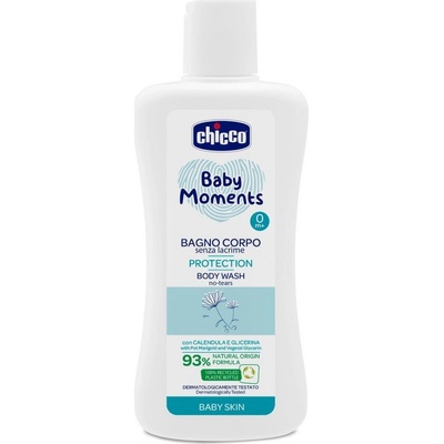 CHICCO Šampón na telo Baby Moments Protection 93 % prírodných zložiek 200 ml