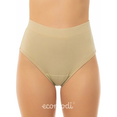 Ecomodi menstruační kalhotky z bambusu extra vysoké pohodlné tělová barva Sací třída Silná + nepropustná taštička