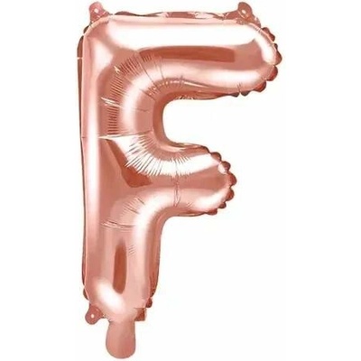 Foliové písmeno F rose gold 35 cm